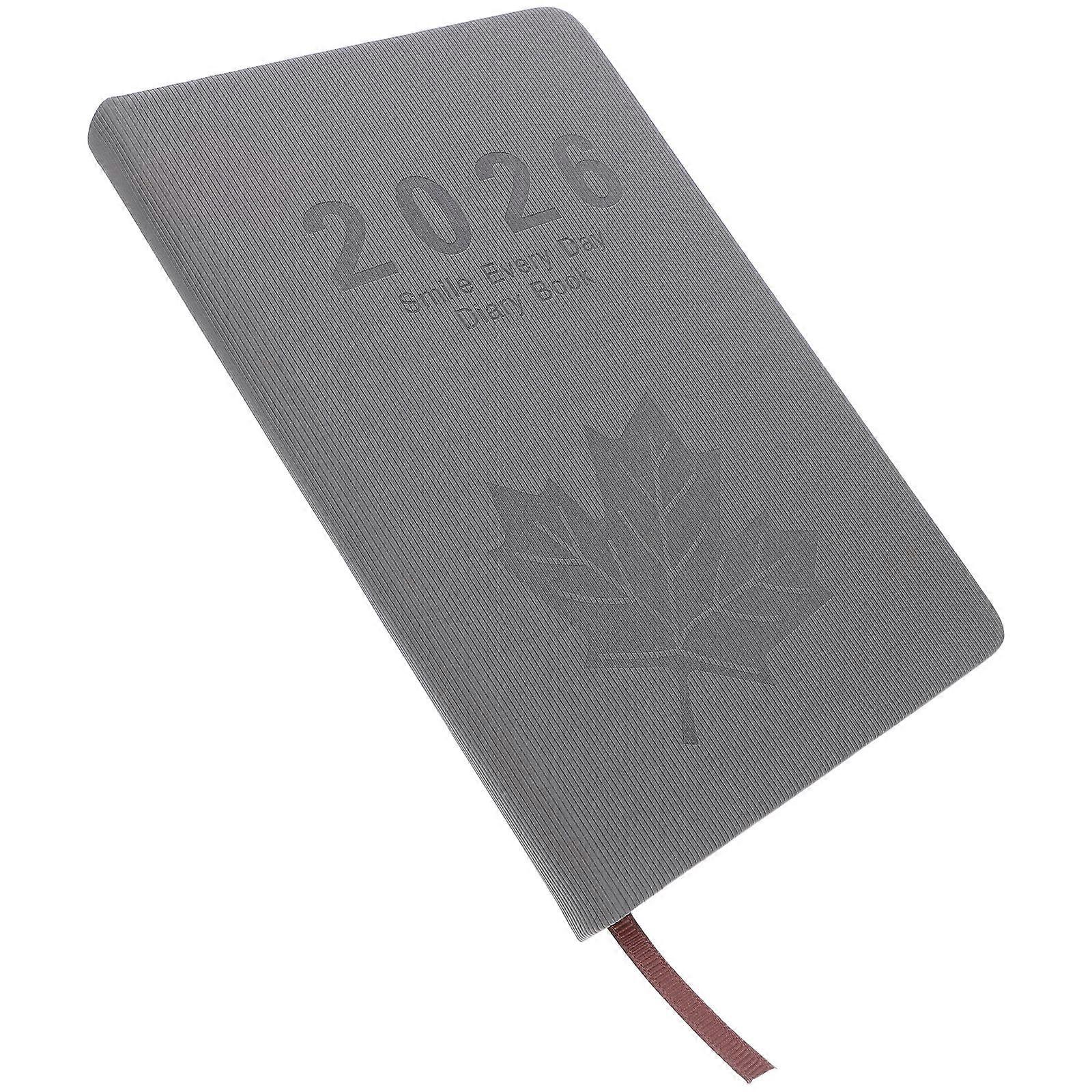 5Pcs Daily Planner A5 Scheduling Notebook Suitable For Office Use Featuring Elegant Maple Leaf PU Cover In Grey Color For Daily Scheduling