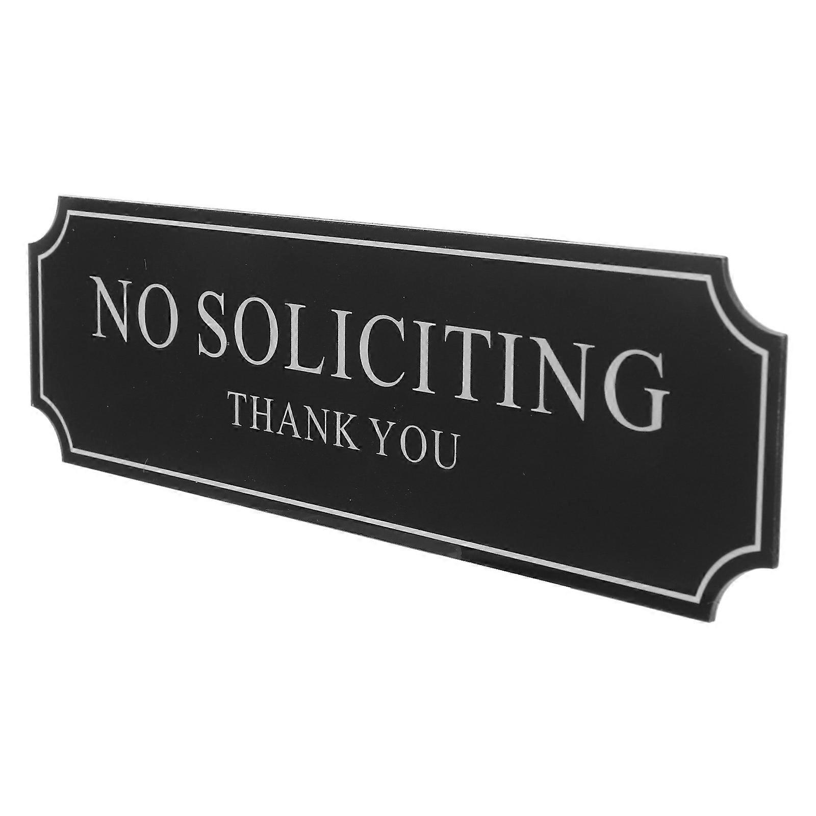 No Solicitors Self-Adhesive Acrylic Warning 2Pcs for Door