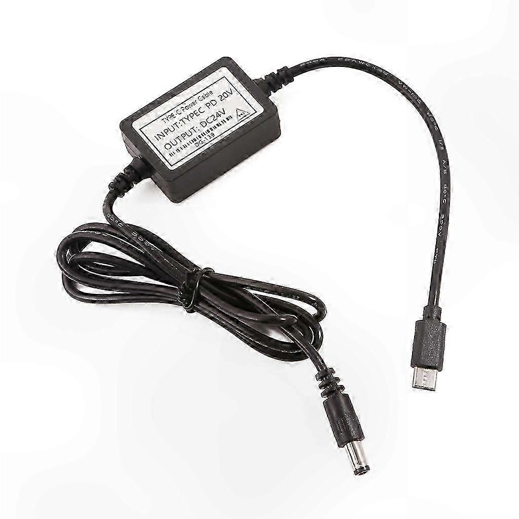 USB-C Power Cable Adapter, DC 24V to 5.5x2.1mm, 115CM for Compatible Devices