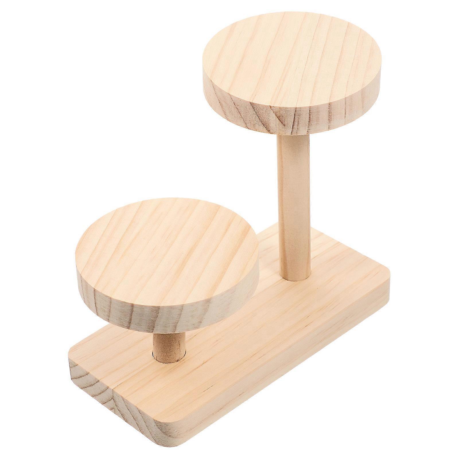 3Pcs Cake Display Stand Wooden Jewelry Organizer For Home Use And Store Display Minimalism Style 15X8X12CM Size