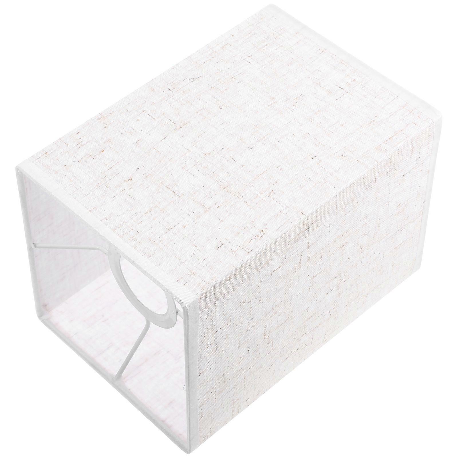 Home Use Linen Lamp Shade Rectangular Fabric 4Pcs Beige Cover