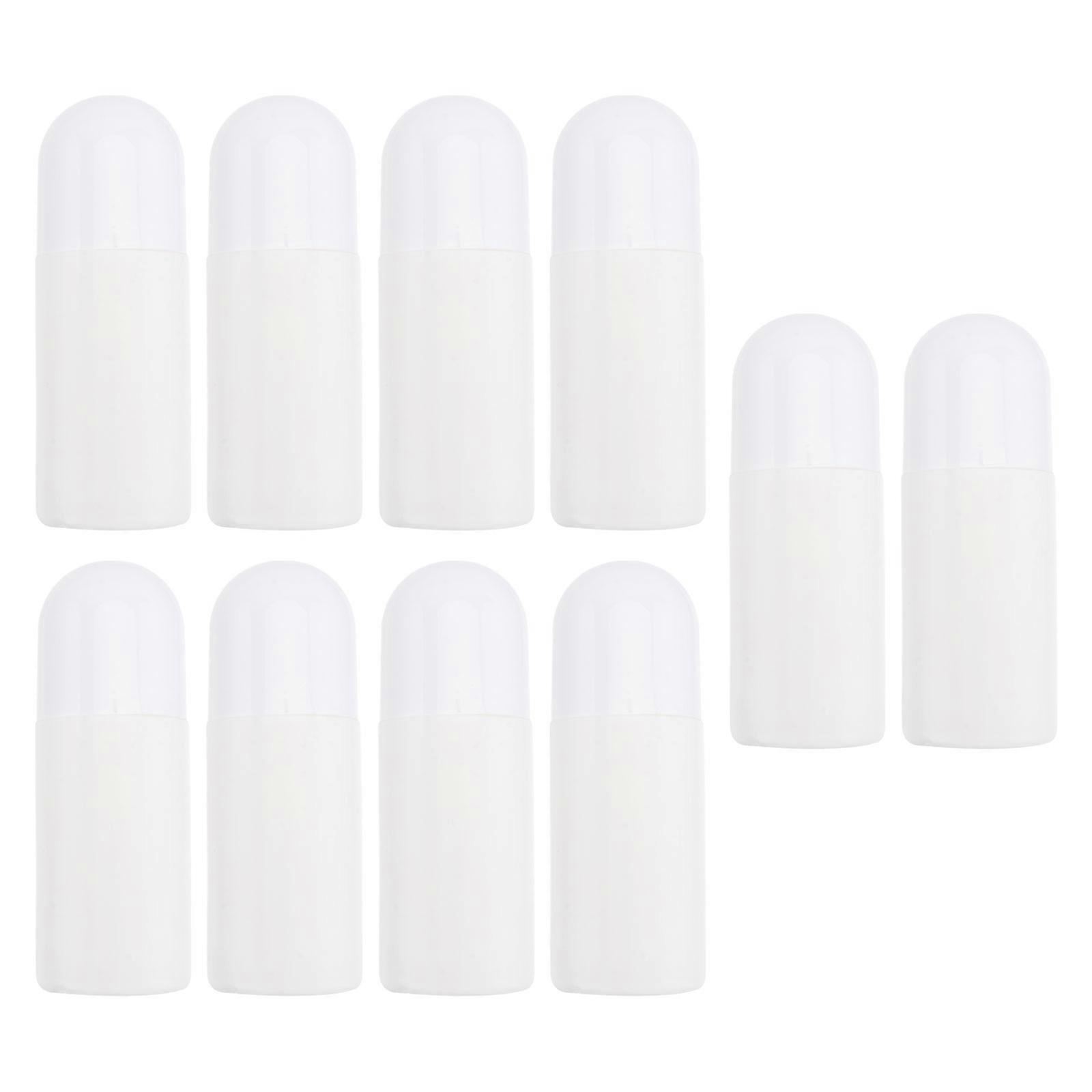 Oil Roller Bottle Plastic Bottles for Essential Oils Storage 30Pcs White