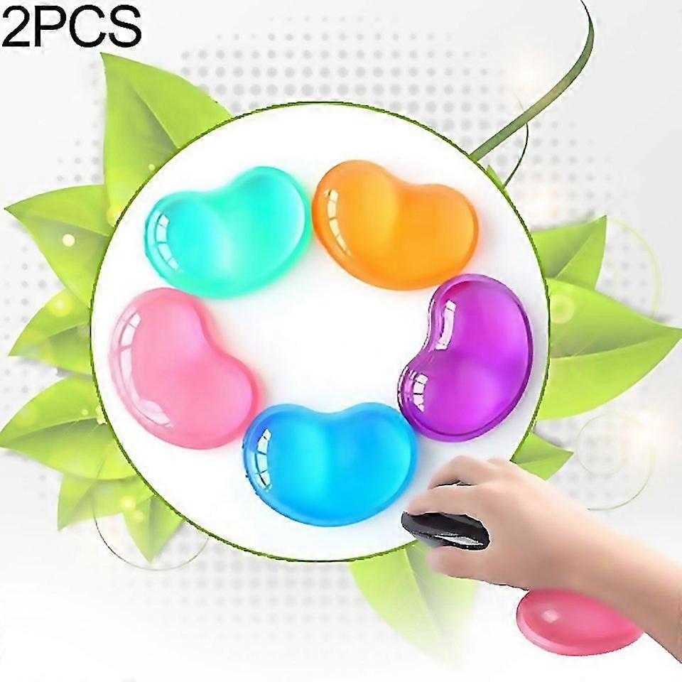 For Montian 2 Pcs Transparent Silicone Bracer Heartshaped Mouse Wrist Supporter Random Color Deliver