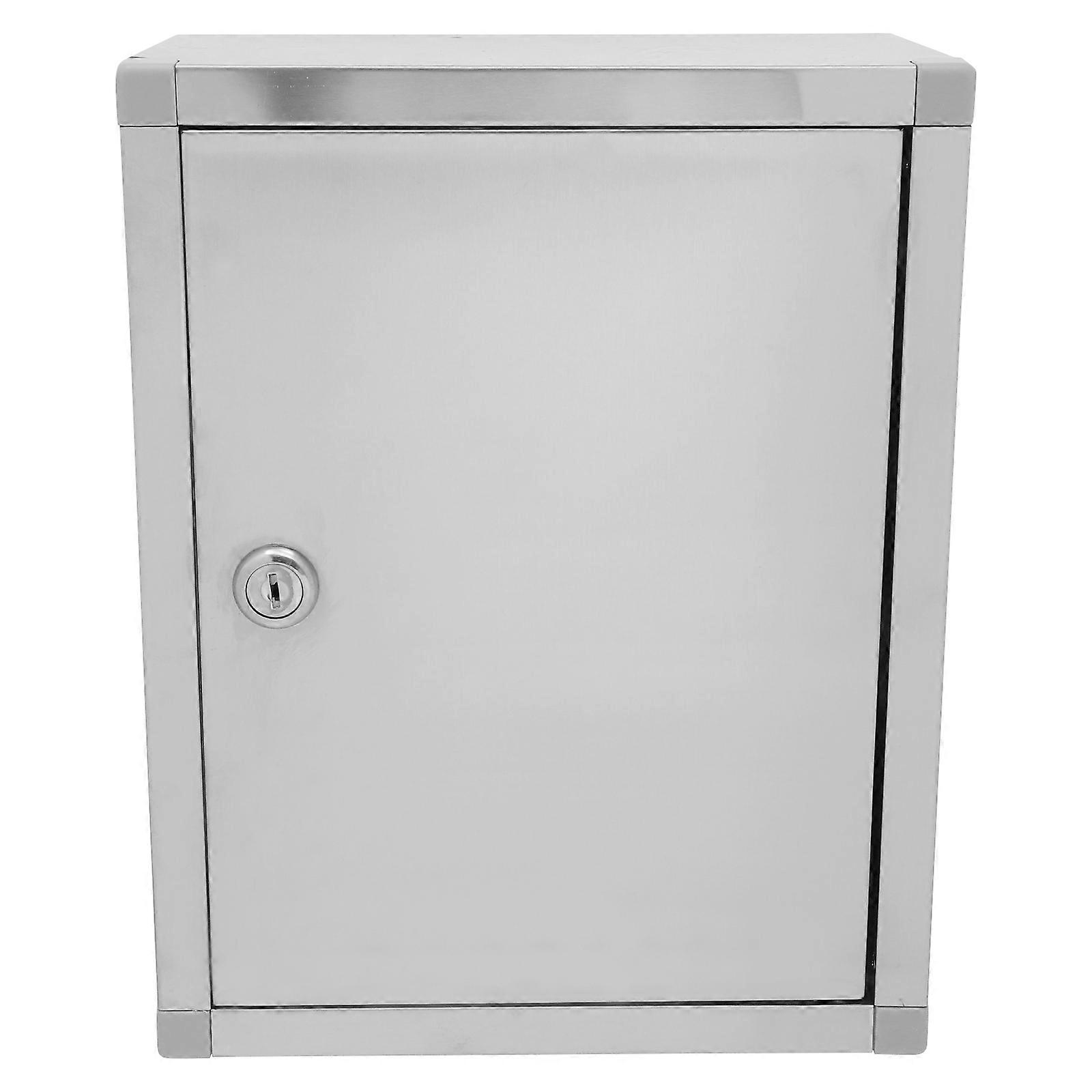Wall Mount Locking Box for Complaint Silver Stainless Steel Storage
