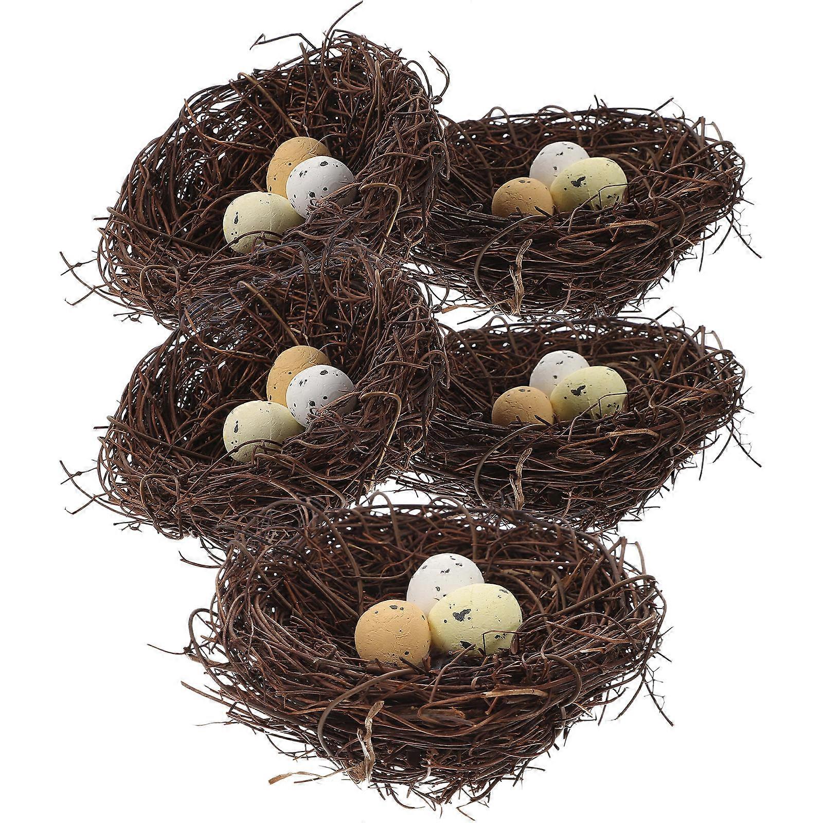 Fake Bird Nest Resin Model for Garden Decor 20Pcs Artificial Simulation Nest with Egg