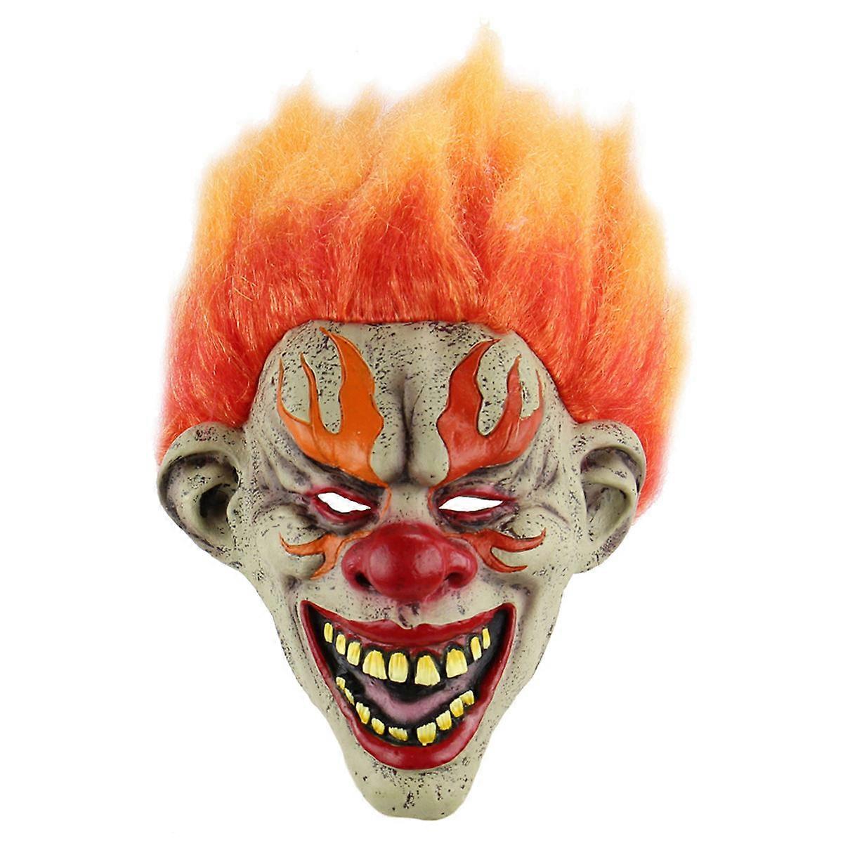 Scary Halloween Masks Clown Toothy Flame Mask for 2Pcs Party