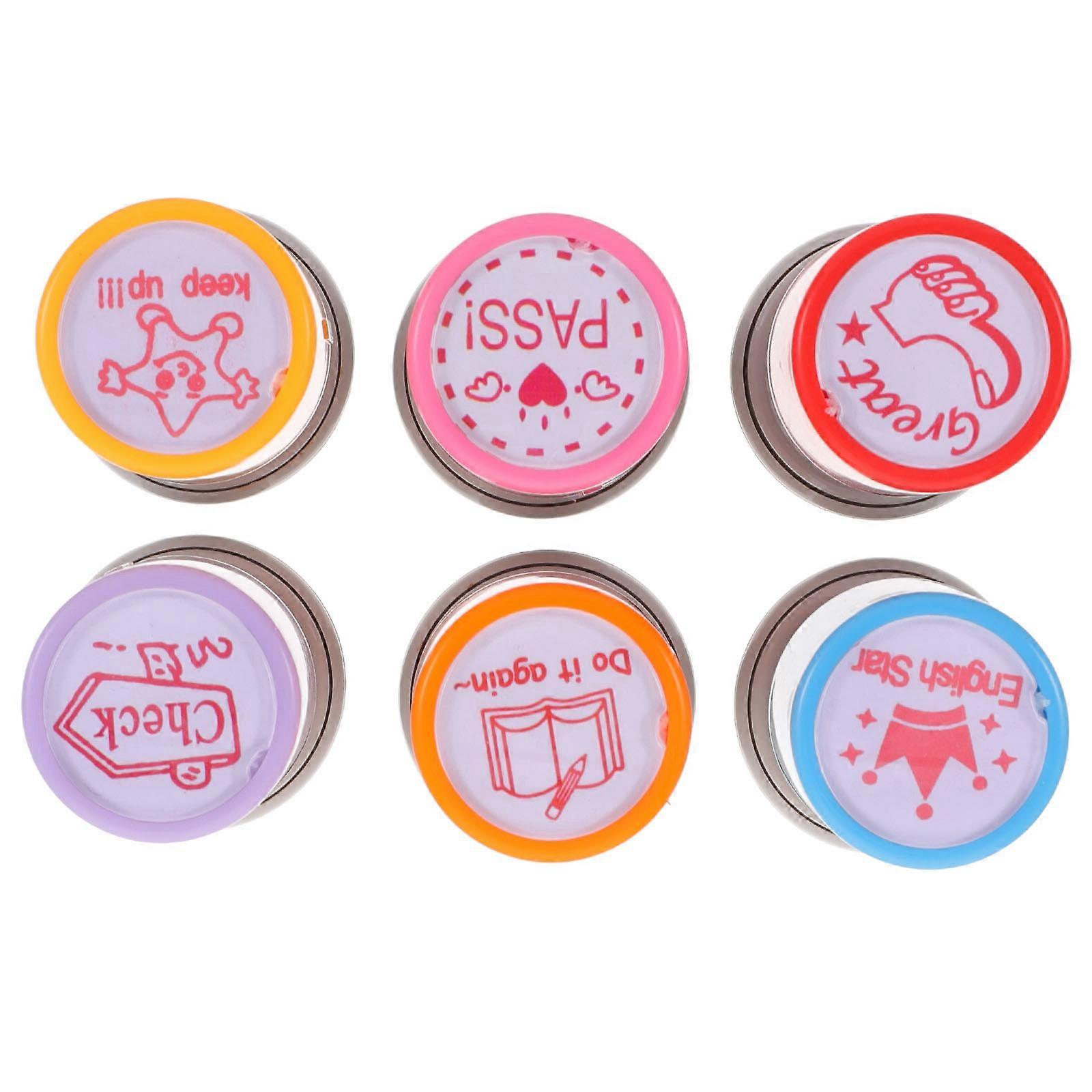 Encouragement Stamps 12 Pcs Square Assorted Color Classroom Use For Tutors