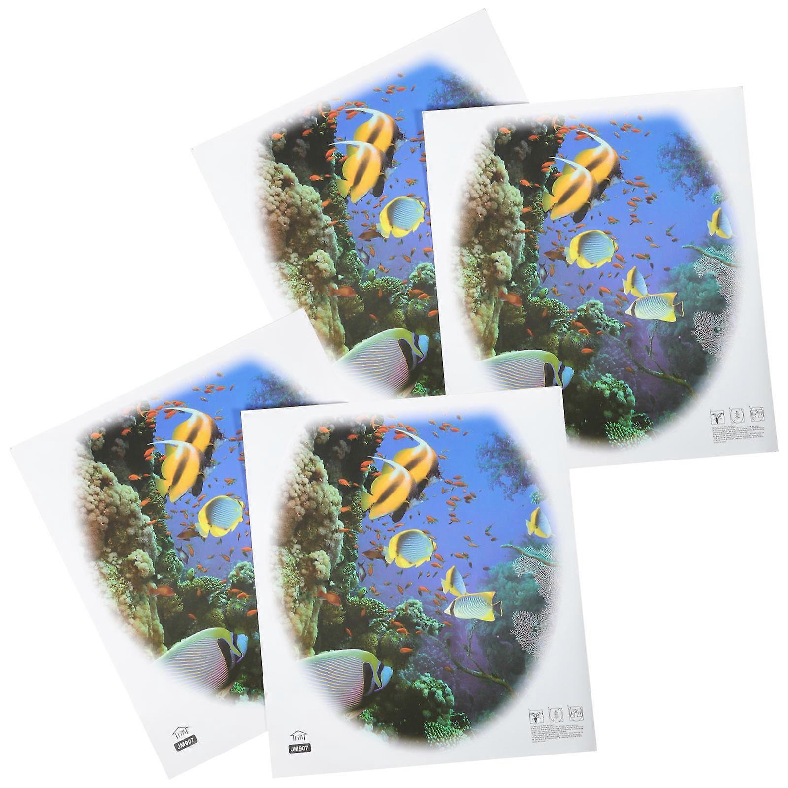 Restroom Decals Strong Adhesive Bathroom Use Multi 38x34cm 4Pcs