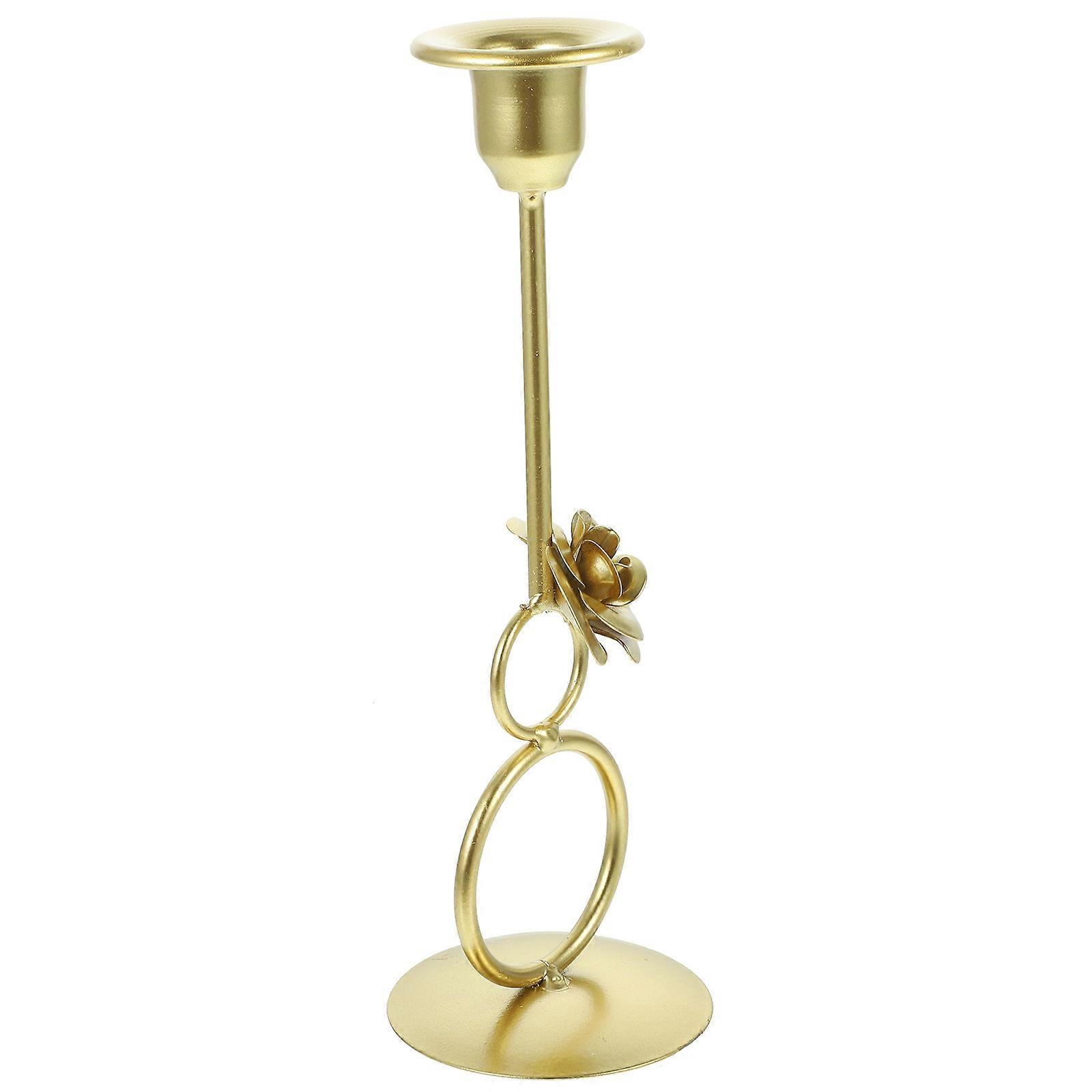 Iron Candle Holder For Home Decoration 3Pcs Modern Golden Candlestick Ideal For Dinner Party Table Placement