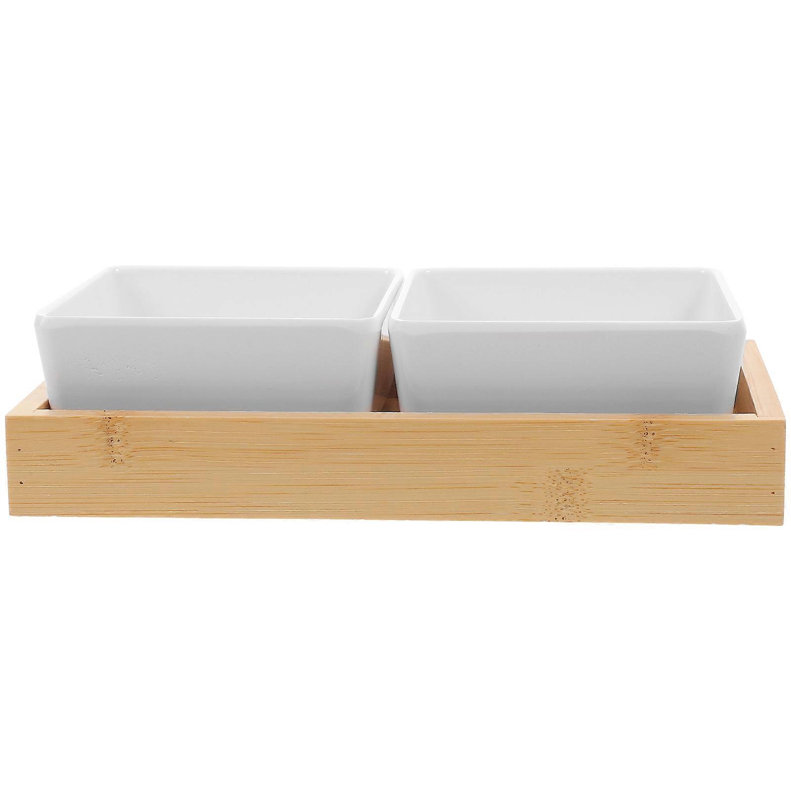 Snack Storage Plate Dessert Dish for Storage 3Sets White Dry Fruit Box