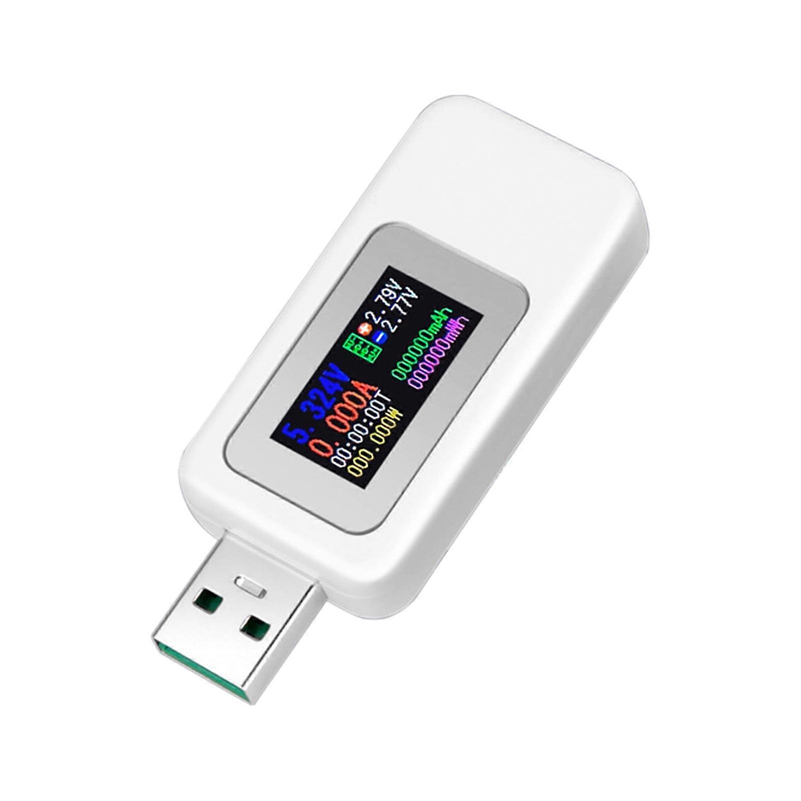 USB Power Meter 4-24V 5A LCD Tester, Compatible with QC 2.0/3.0, Voltage/Current/Cable Speed/Power Bank Capacity Test