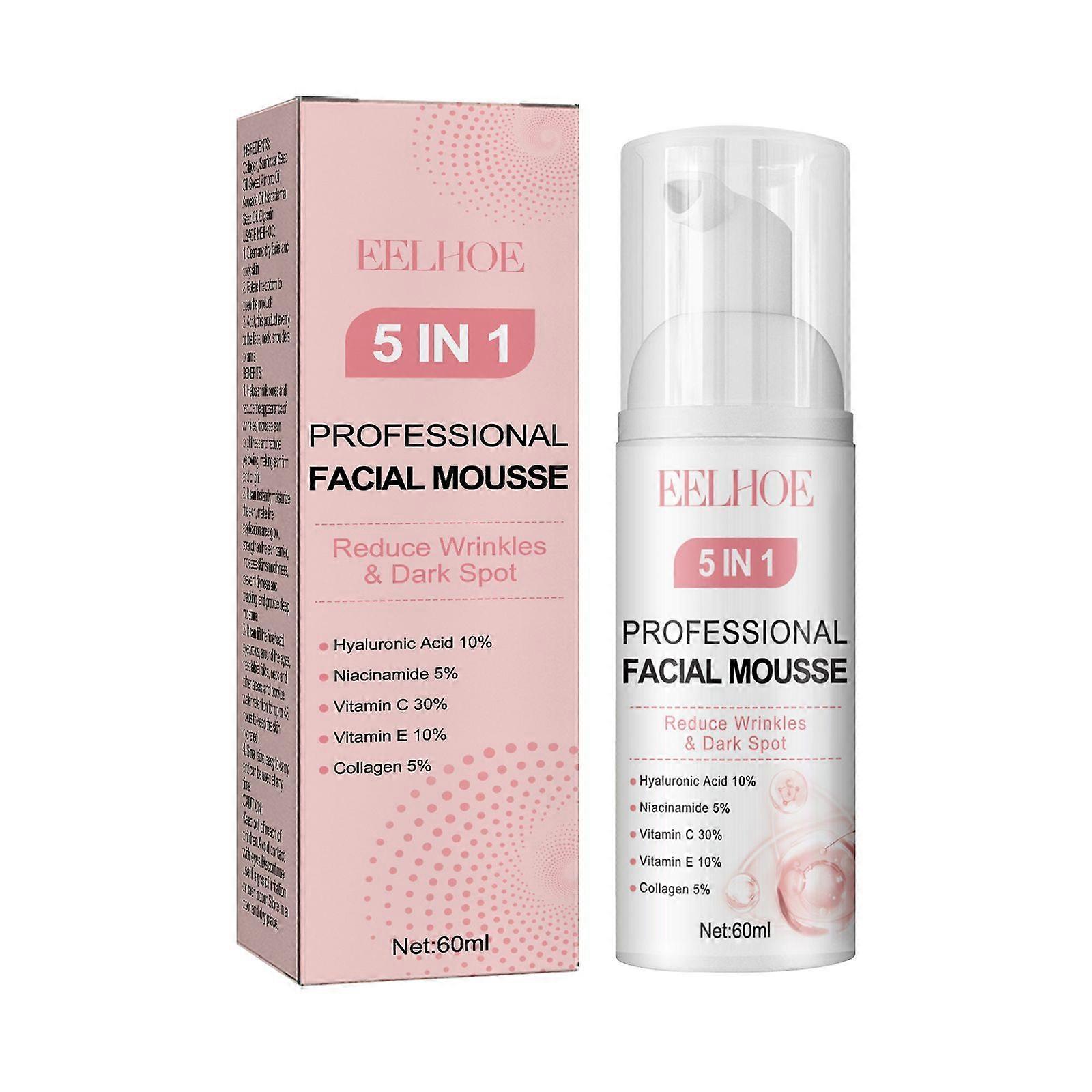 EELHOE 5 In 1 Cleansing Mousse Deeply Cleans And Moisturizes The Skin, Controls Oil, Lightening Acne Marks And Gently Cleanses The Skin