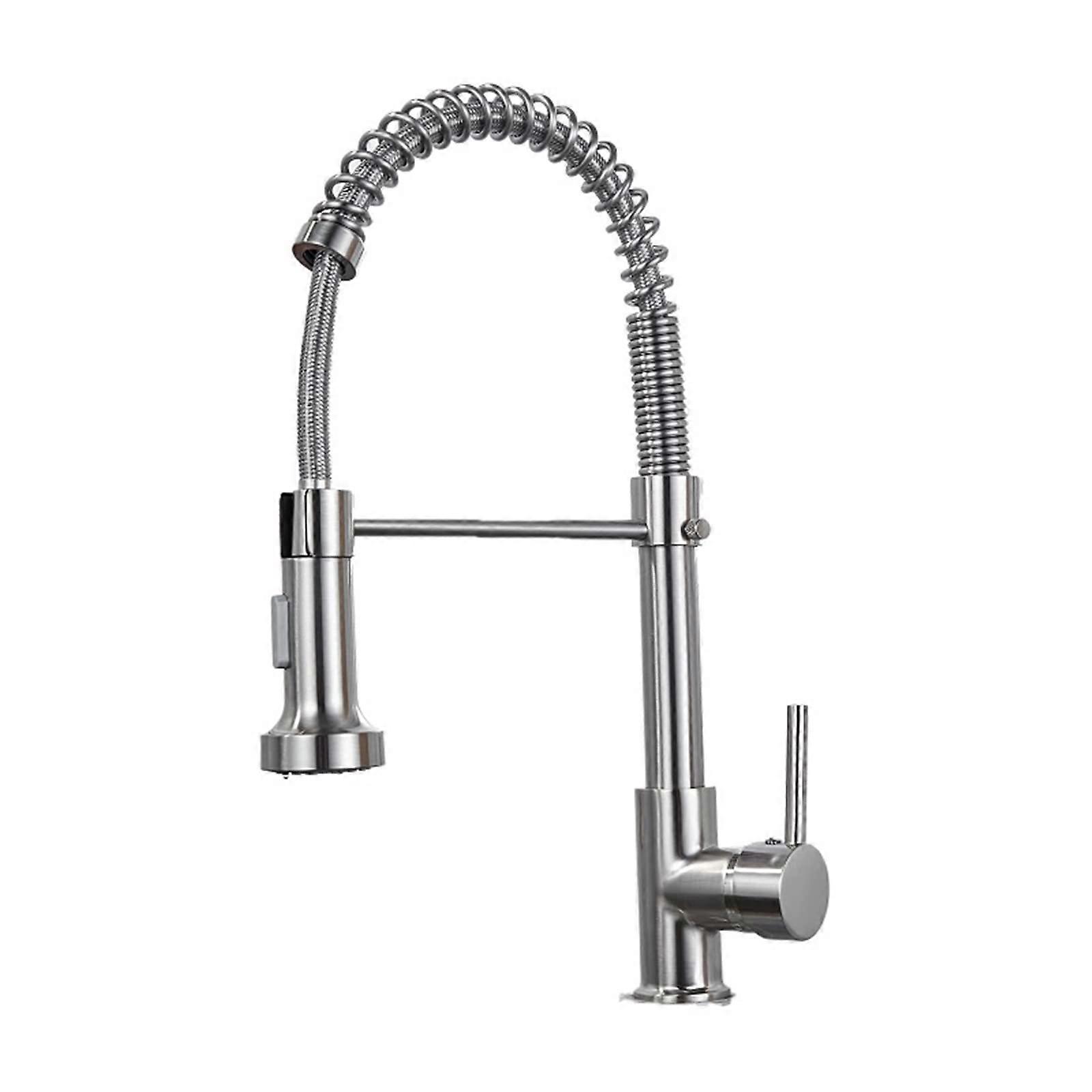 Kitchen Faucet With PullDown Sprayer, SingleHole, 360 Rotation, Arc, Commercial Spring, Black Finish