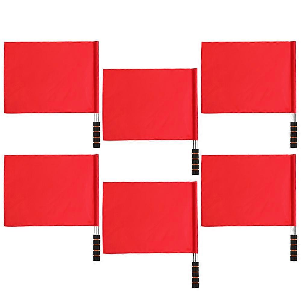 Trafik Uyarısı için Spor Ekipmanları Kırmızı Sinyal Bayrağı 24'lü Paket