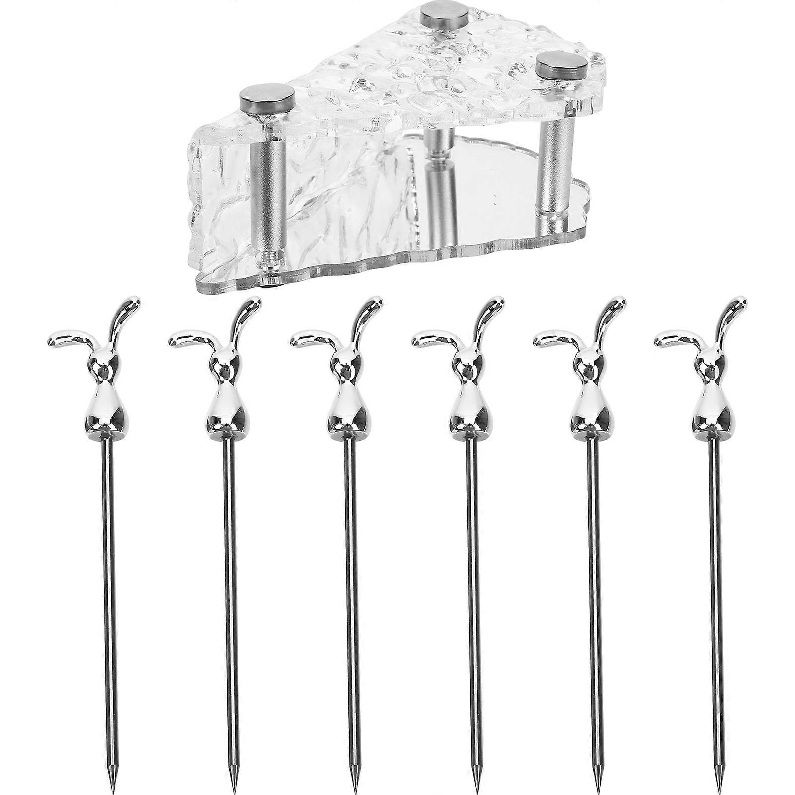 Rabbit Headed Fruits Forks Set for Home Bar Café Restaurant Party Use Made of Premium Stainless Steel 1 Set