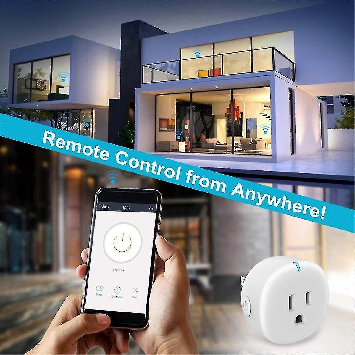 Tuya Wifi Smart Socket Wireless Remote Control Socket 10a Voice Work With For Google Home Alexa Wh
