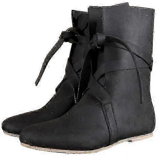 Erkekler Ortaçağ Botları Rönesans Cosplay Ayakkabıları Viking Deri Botlar Korsan Bağlı Ayakkabılar-2025-ss