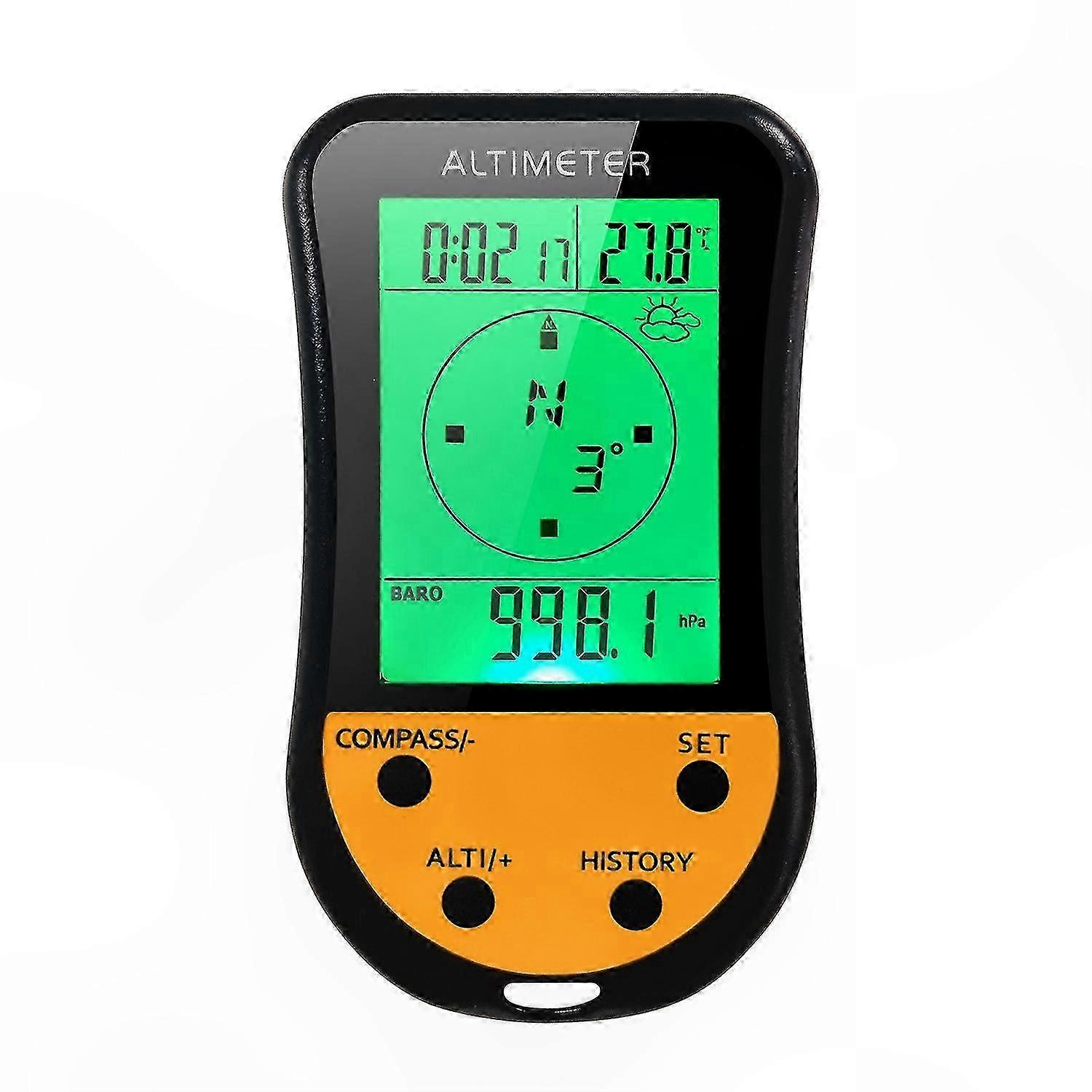 8-in-1 Multifunction Digital Altimeter with LCD Backlight, Barometer, and Compass for Outdoor Activities