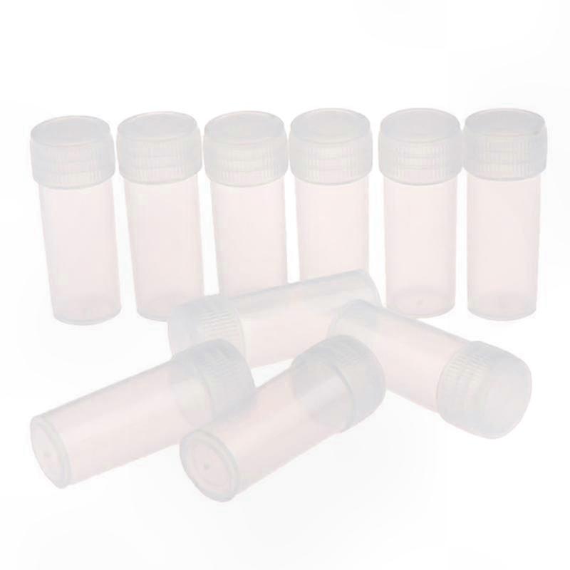 100 Pack 5ml Plastic Test Tubes with Screw Caps for Chemistry Experiments and Lab Supplies School Projects