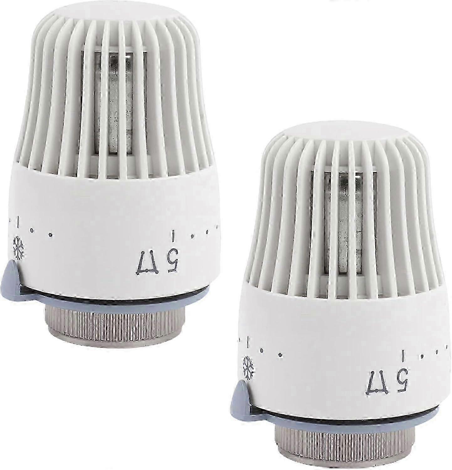 2pcs Radiator Thermostat Valve Head Only M30 X 1.5 for Temperature Control Knob Replacement