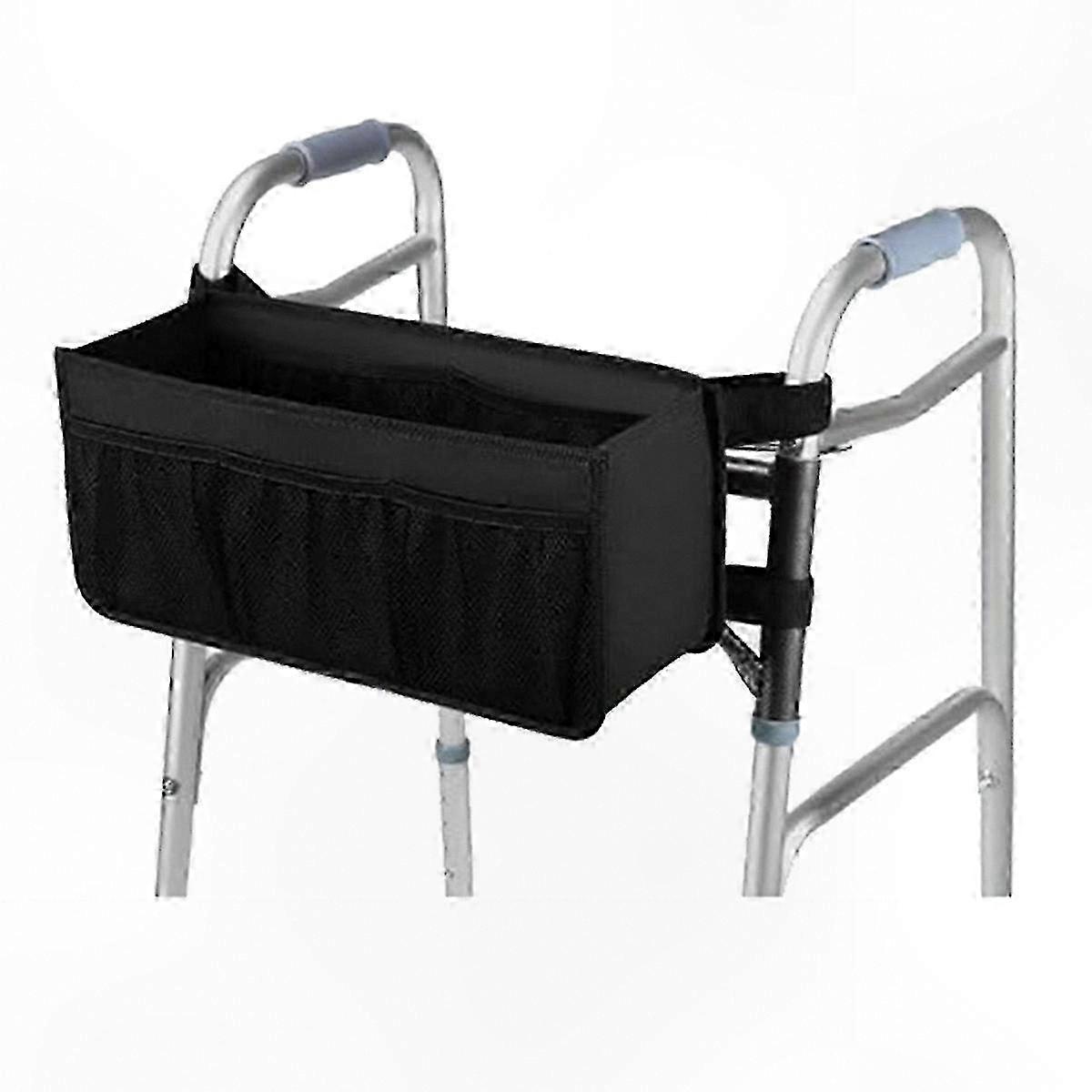 Portable Walker Accessory Set with Storage Basket, Pouch, and Beverage Holder for Mobility Support Devices