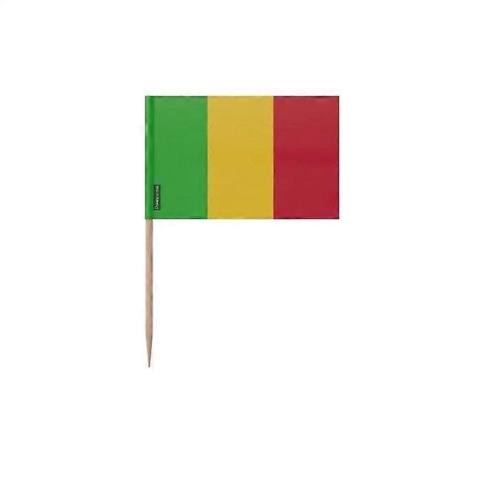 Toothpicks Flag of Mali - 6.5 cm - 100 pieces - Adhesive plastic - Bamboo stick - Pixelforma
