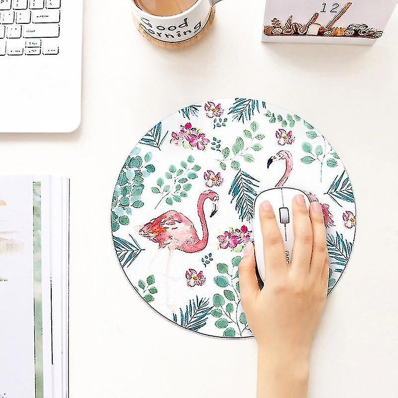 Computer Accessory Sets Printed Flamingo Pattern Circular Mouse Pad Diameter: 22cm