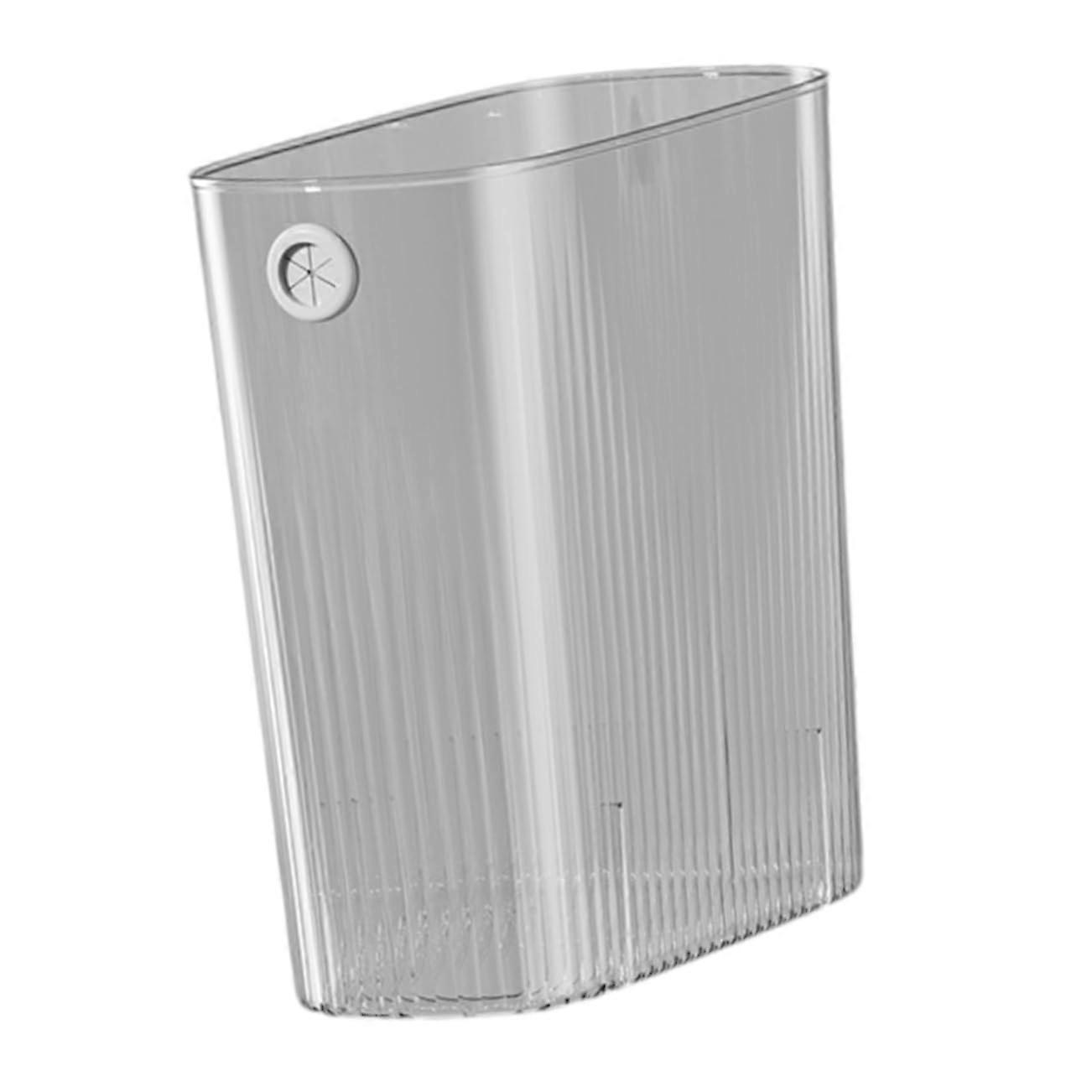 Light Luxury Kitchen Trash Can Slim Design Plastic Waste Basket Dorm Bedroom Trash Bin Easy to Use SpaceSaving