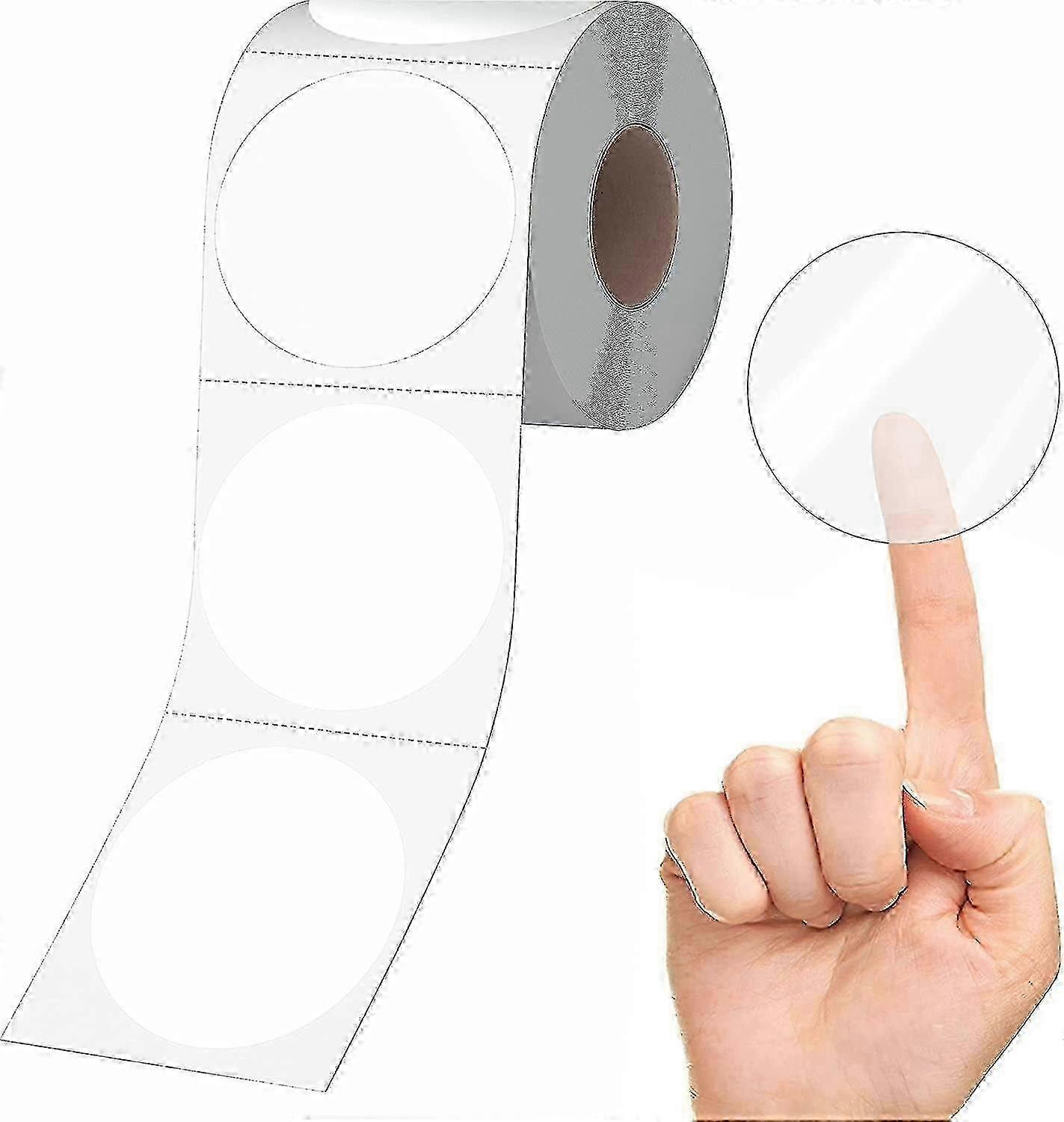 500 Pcs Round Clear Seal Stickers, Transparent Seals For Envelopes, Boxes, Self-adhesive Circular Labels With Punch Line(2.5cm Dia SZRH