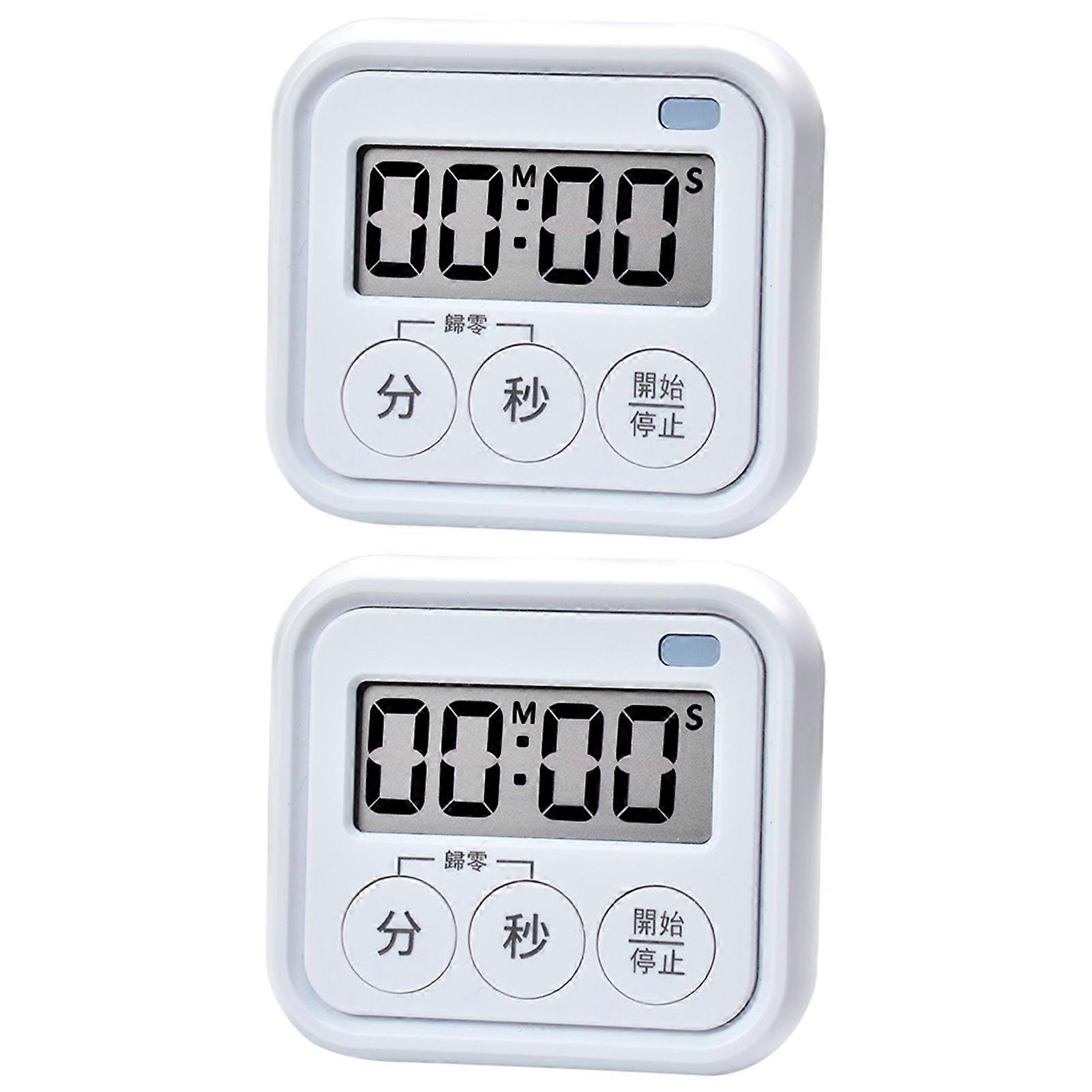 2Pcs Timer Magnetic Suction with Bracket - Large Screen, Multi-Mode Support, Muteable, Visual Timer - Study, Kitchen Supplies