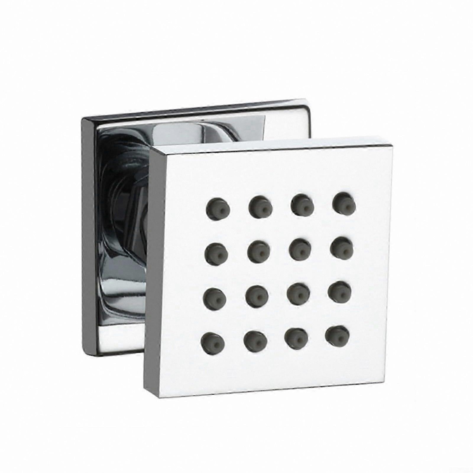 Adjustable Square Shower Spray Jets with Chrome Finish for Hydrotherapy Bathroom Use G1/2 Thread Solid Brass Construction