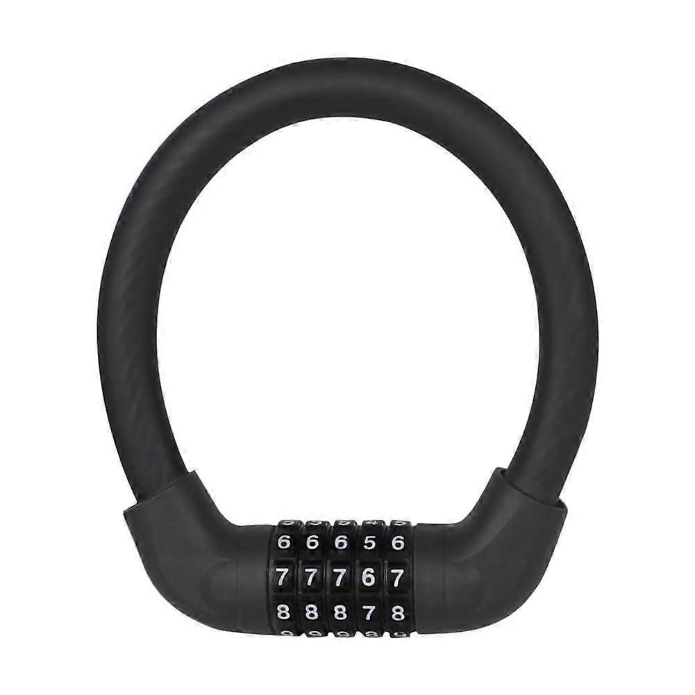 Bike Lock Zinc Alloy 5Digit Code Bicycle Padlock For MTB AntiTheft Device 17.2x400mm Black