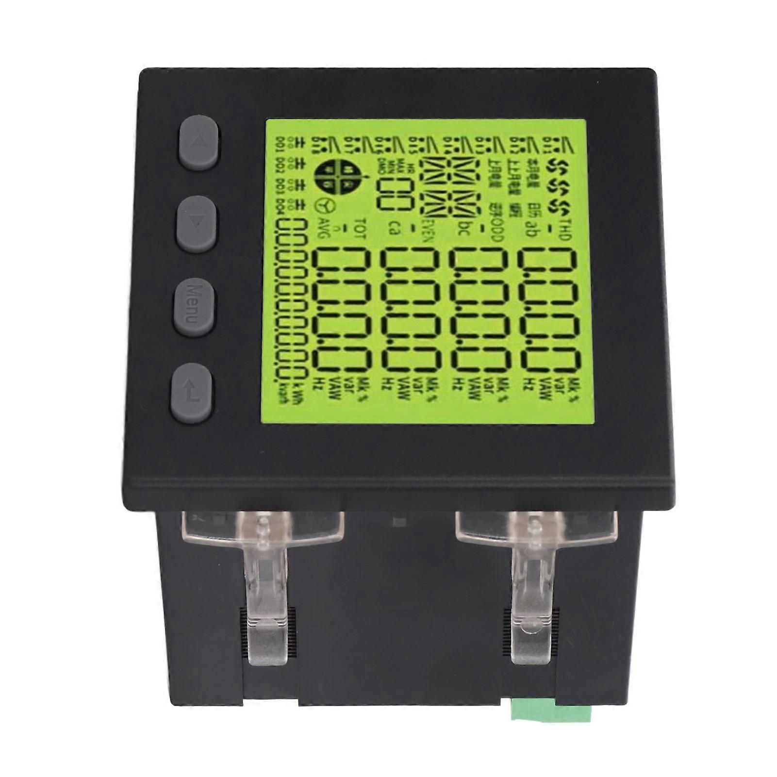 3 Phase Power Meter Multifunctional Volt Power Energy Meter Electrical Usage Monitor AC380V 5A Range AC220V