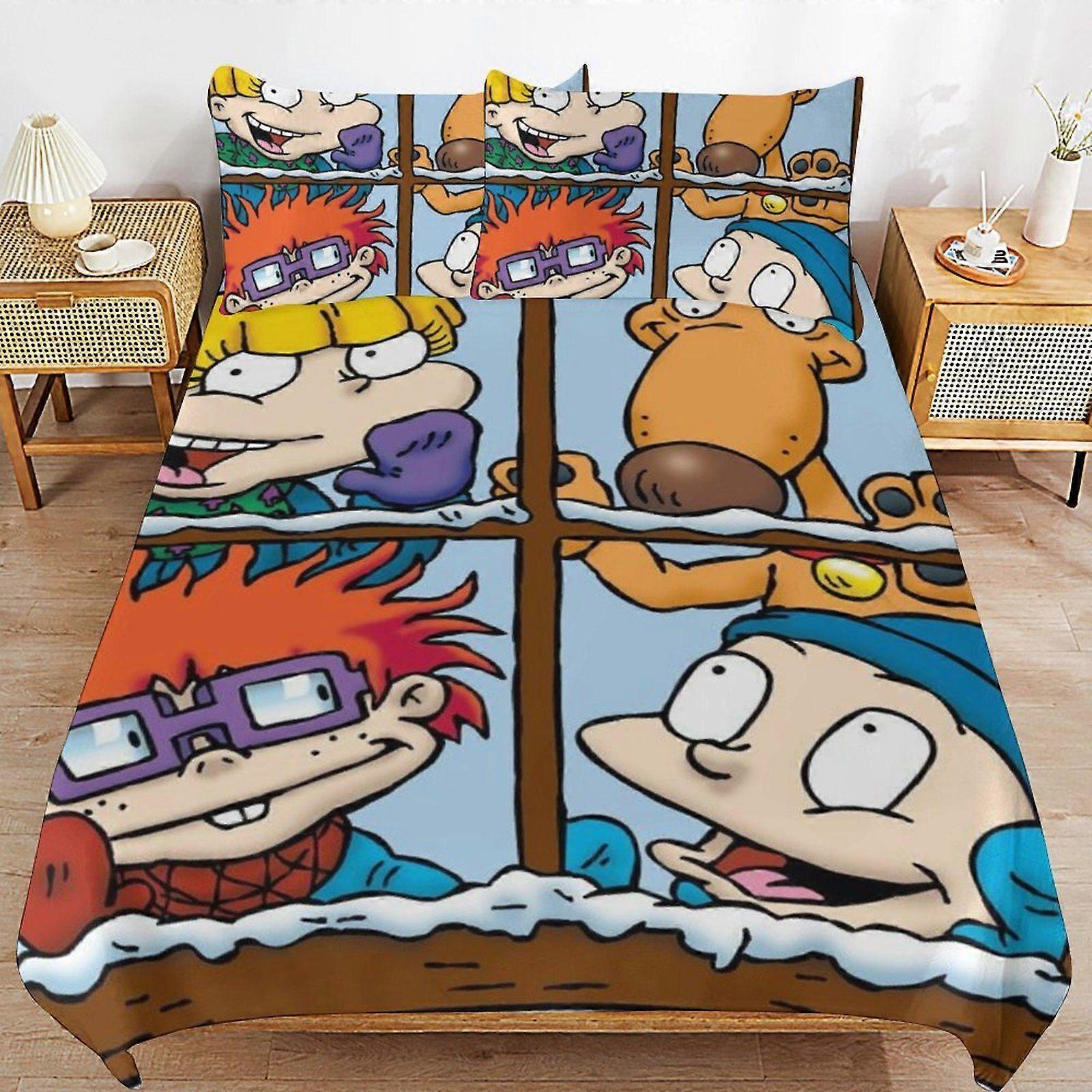 i589 rugrats Classic Feel Thread Line Comfort Touch Secure Zip Practical Layer Duvet Cover Sets Habit x589