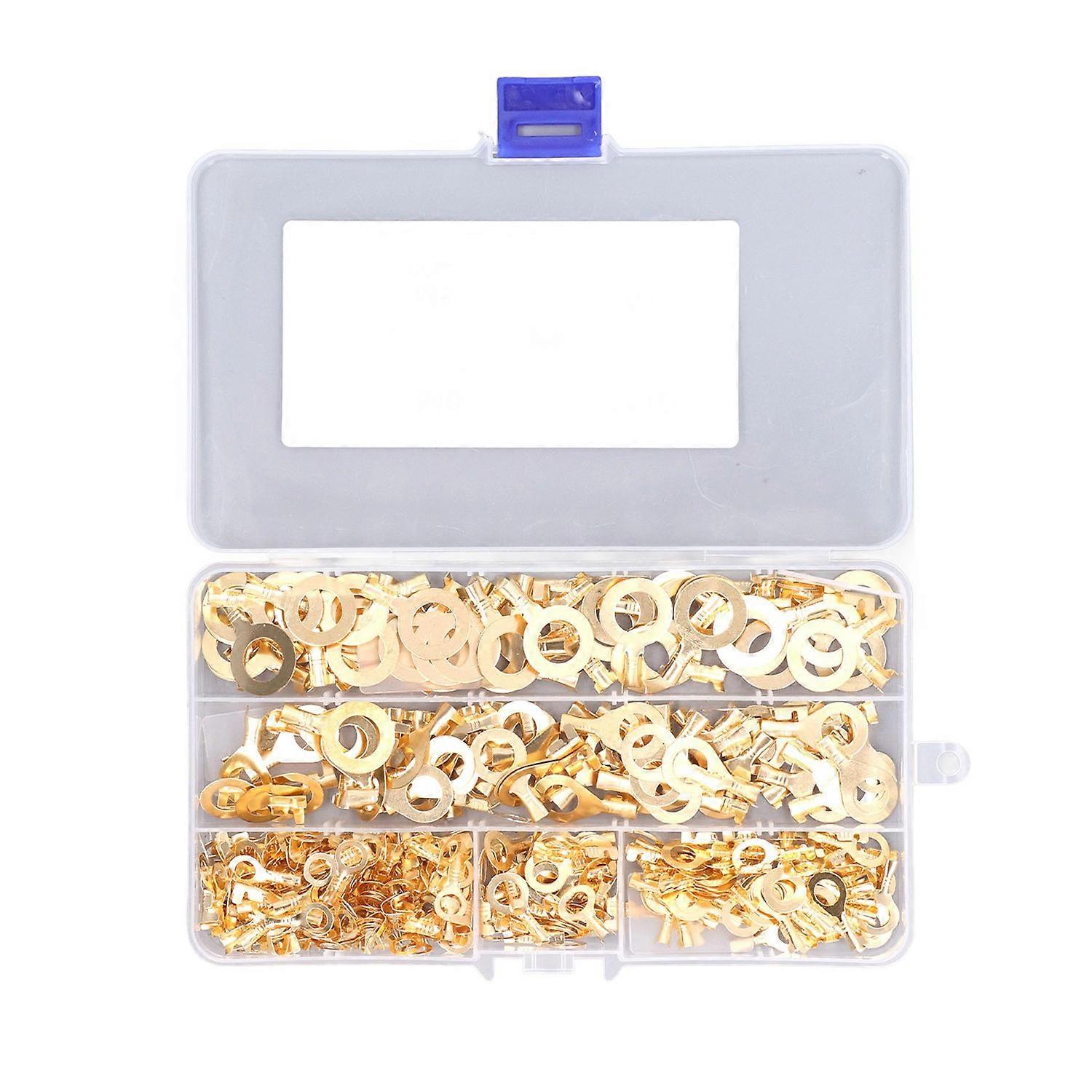 300Pcs Ring Terminal Brass M5 M6 M8 M10 Wire Connector Set Kit for Equipment Connection