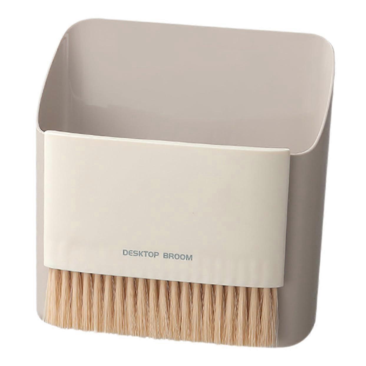 Mini Dustpan and Brush Set for Desktop Cleaning, Soft Bristles for Keyboard, Tabletop, Portable Grey, Home and Office