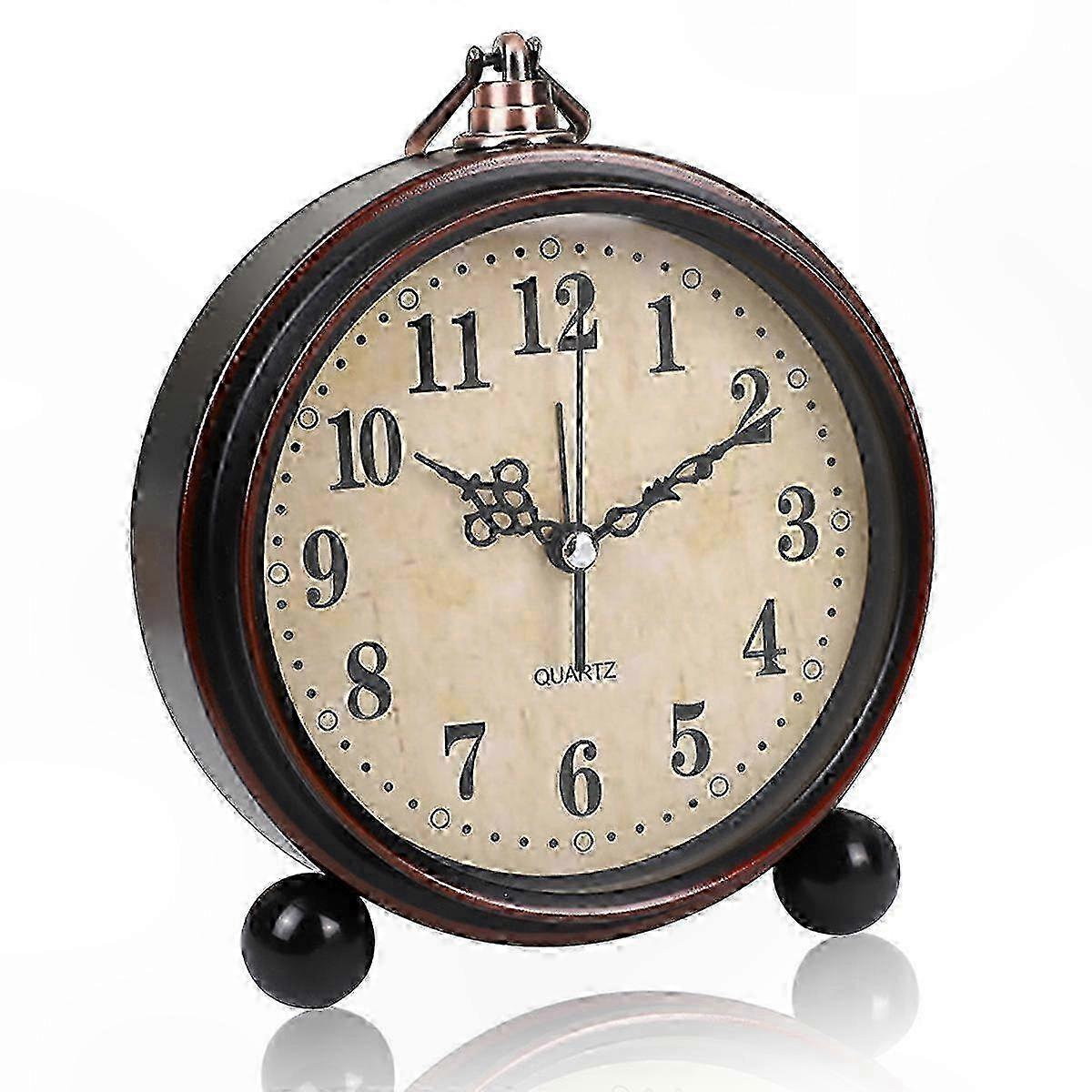 Vintage Analog Alarm Clock, Silent Operation, Battery Powered, Classic Design, Easy to Use SZRH