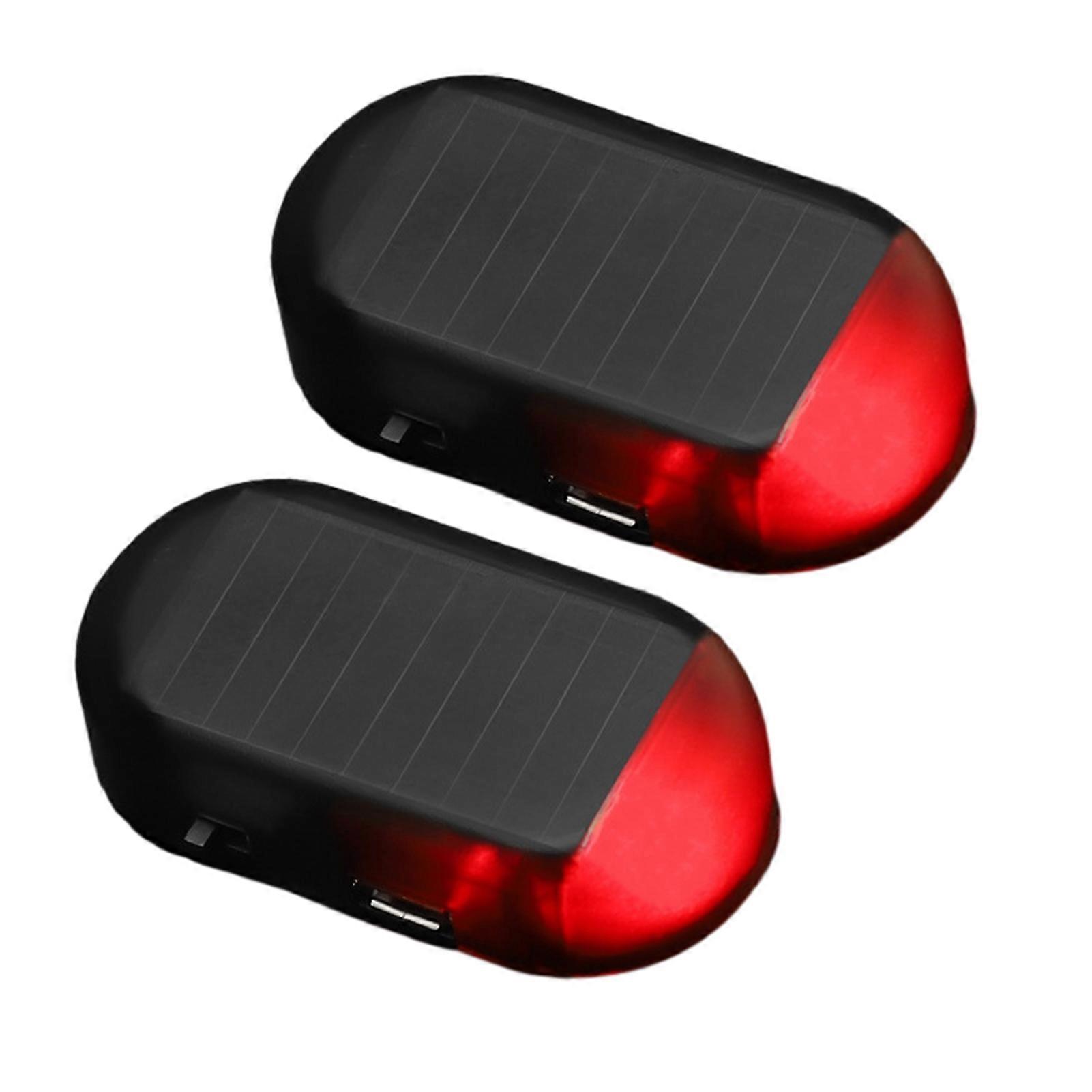 2 Pack Universal Vehicle Security Warning Light, Solar & USB Powered, 30 Min Quick Charge