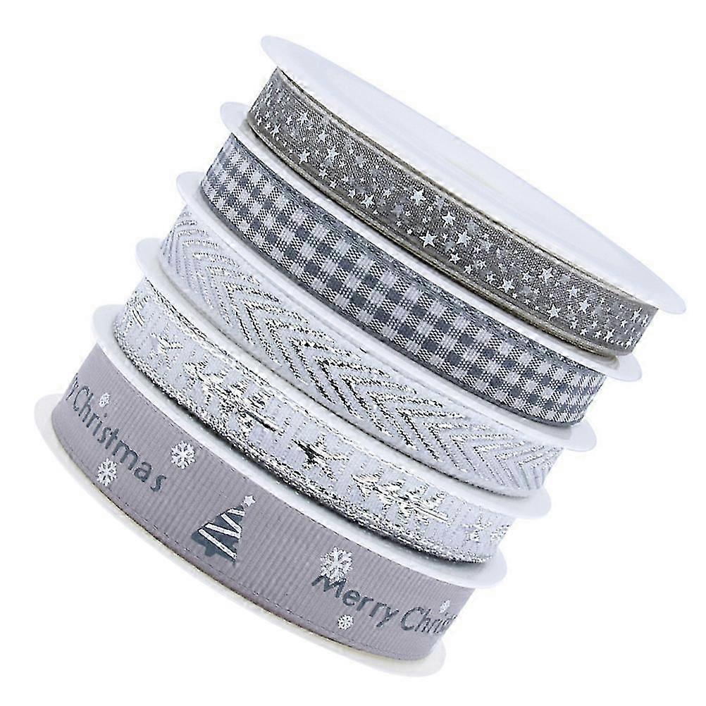 Christmas Ribbon Decorative Ribbon for Party Use 1Set Silver