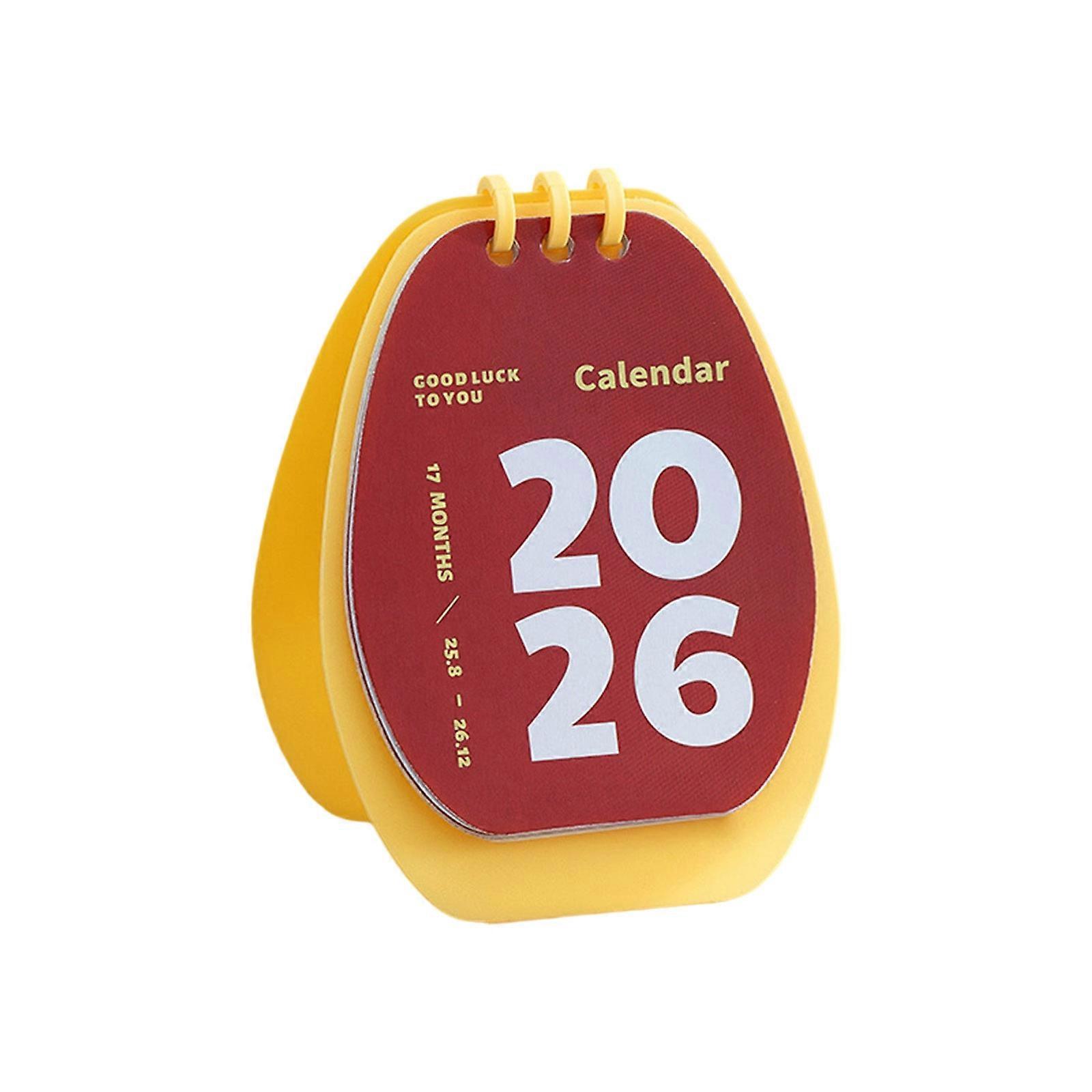 Twenty twenty six Twist Limit Plastic Desk Calendar Fun Nut Plan For Telecommute School Use  Yellow