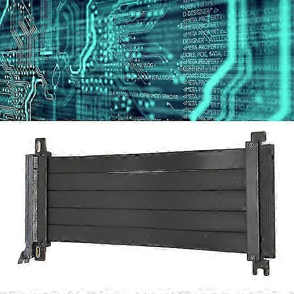 PCIE 4.0 X16 Extender Right Angle 128 Gbps Anti Interference Plug and Play GPU Extension Cable for Graphics Card 7.9in