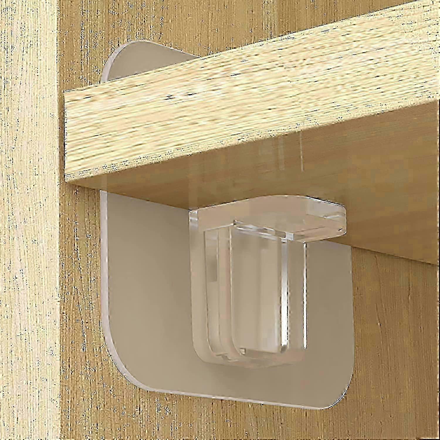 20 Pcs Adhesive Shelf Bracket, No Drill Shelf Support Pegs Adhesive Shelf Clips Cabinet f54