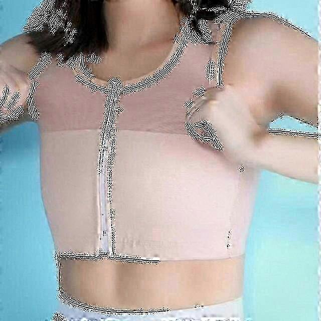 Women's Breathable Chest Binder with Front Zipper - Comfortable Tomboy Style Bandage Top Vest for Support