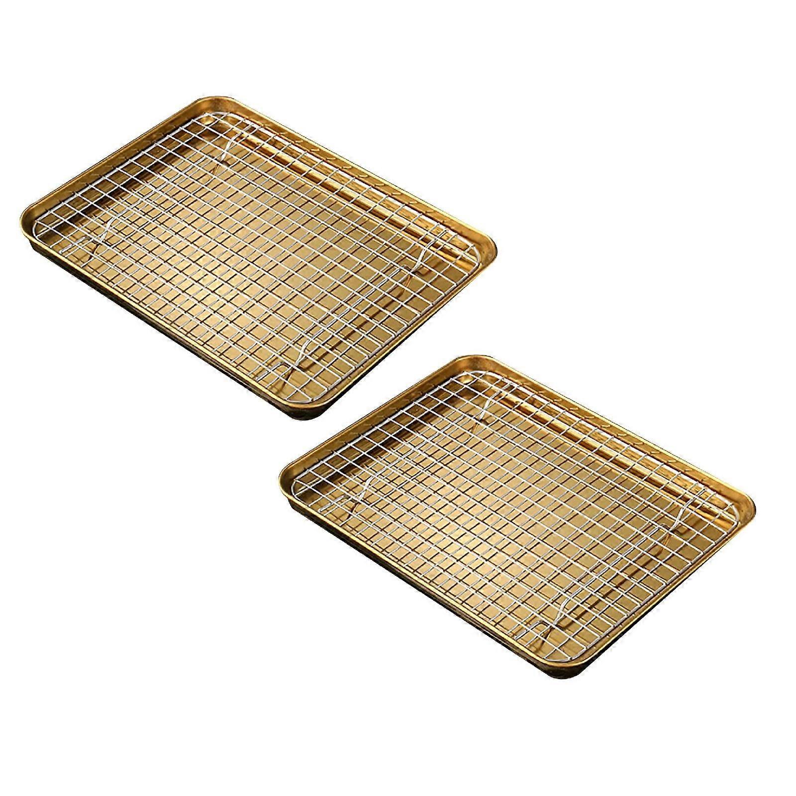 Kitchen Essentials Set: Stainless Steel Baking Tray, Cooling Rack, Storage & Appetizer Plates, Compatible with Grid Bakeware