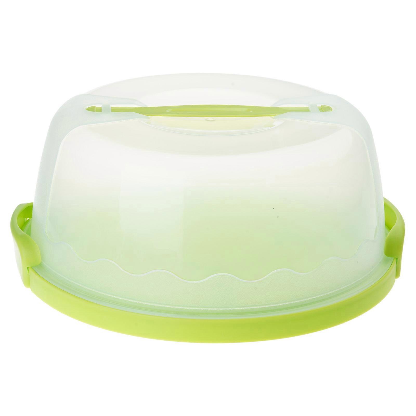 携帯用プラスチックラウンドケーキボックスカップケーキデザートコンテナケースシーリングハンドヘルドキャリアウェディングバースデーキッチン用品グリーン