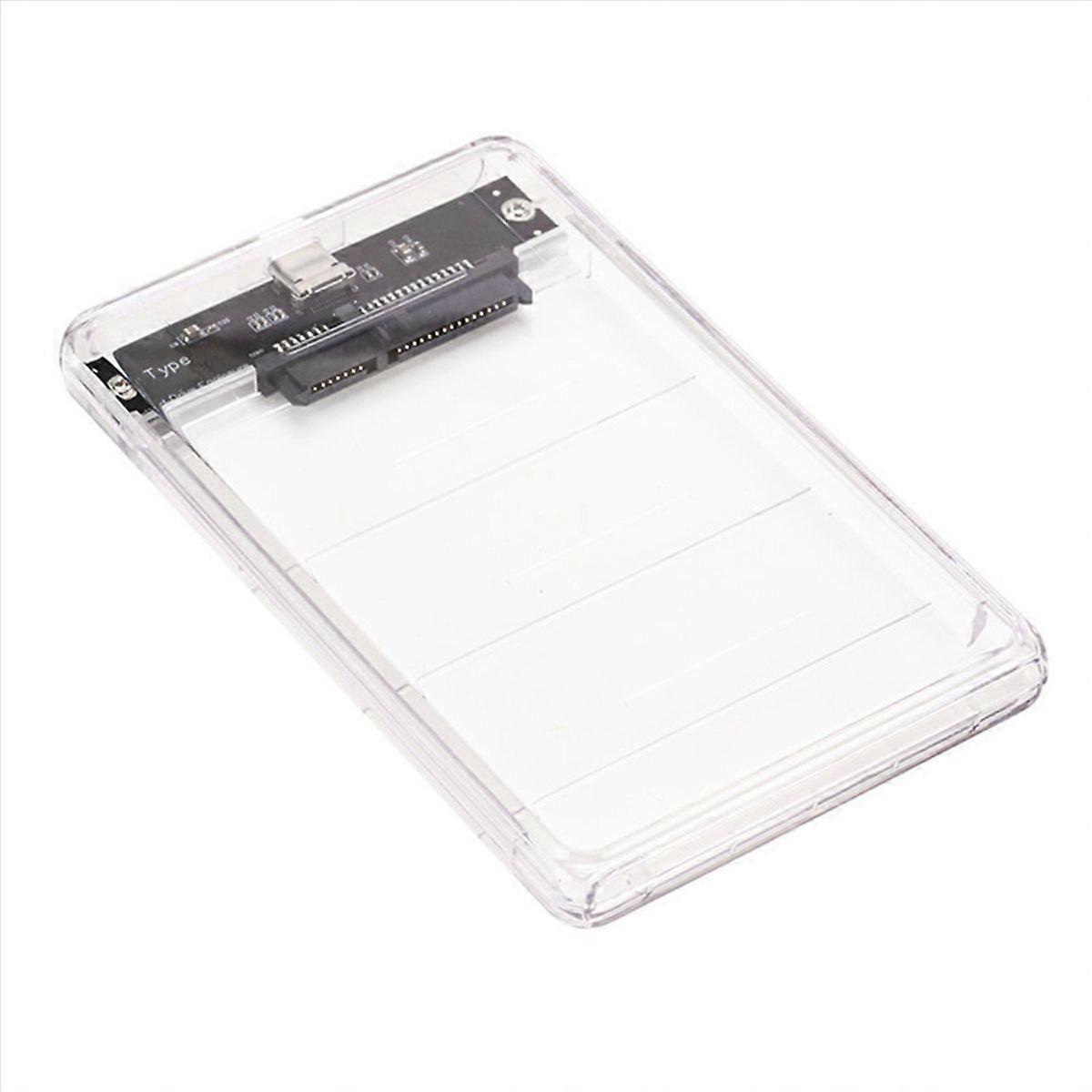 2X USB3.0/Type-C HDD Enclosure of 2.5 Inch Hard Disk Case SSD SATA3 to USB 3.0 Transparent HDD Box U