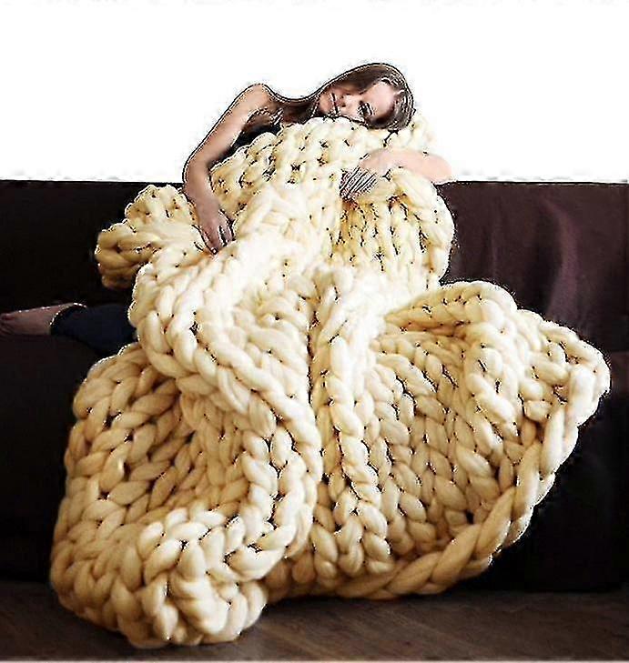 Handmade Knitted Sofa Throw Blanket