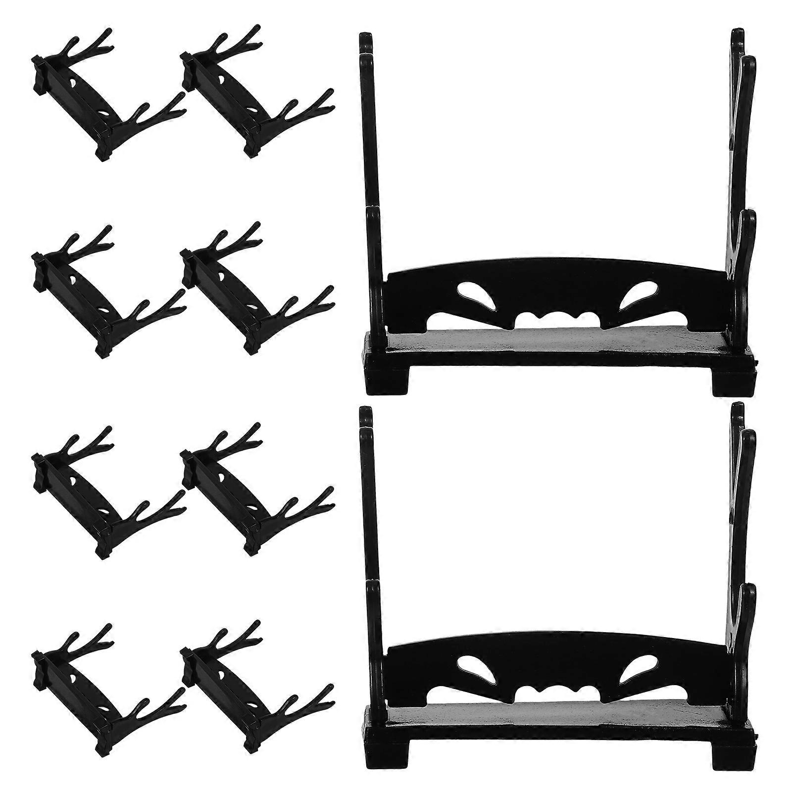 Toy Sword Stand Sword Organizer for Display with 10Pcs Black ABS Desktop Holders