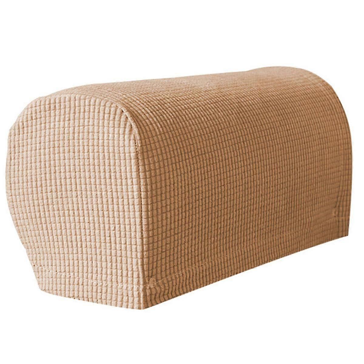 2PCS Soft Stretch Plush Armrest Covers, Couch Arm Covers,Khaki
