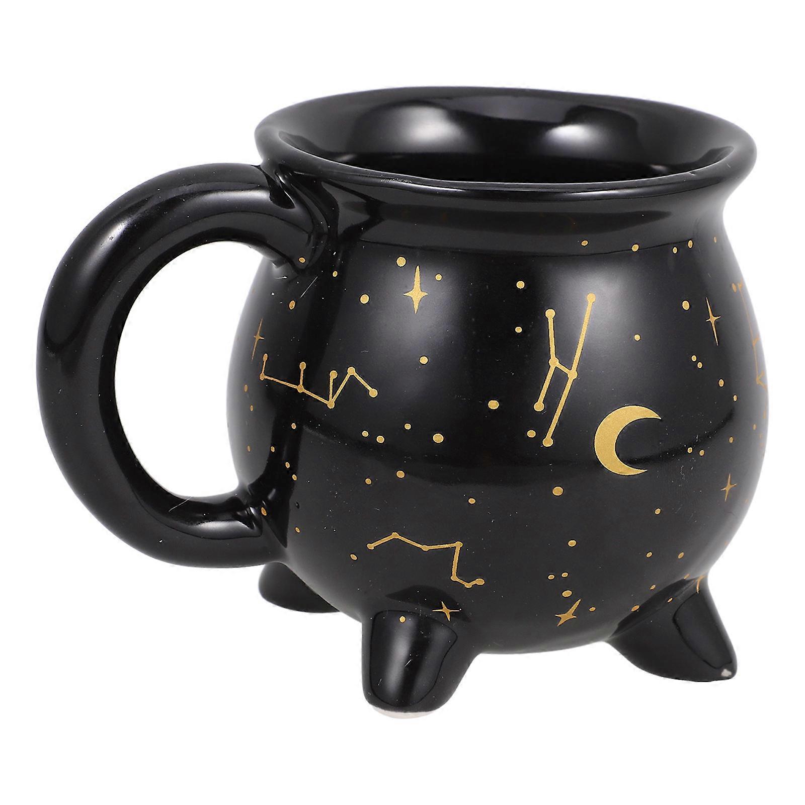 Witch Cauldron Mug Ceramic Coffee Mug for Party Black Color